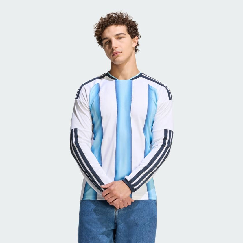 Camiseta Titular Selección  26 Manga Larga White / Icey Blue / Light Blue