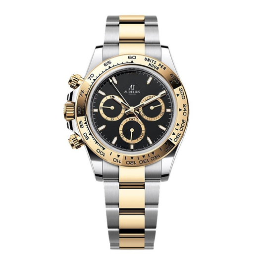 Racing Chronograph 40 – Black Dial | Bicolor Stainless Steel & Gold Tone Bracelet