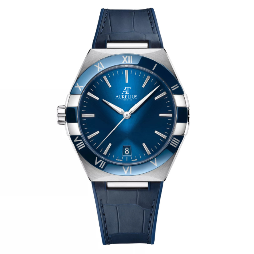 Integrated Signature 41 – Blue Sunburst Dial | Steel Case & Blue Ceramic Bezel & Leather Strap