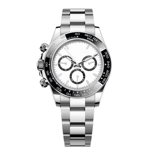 Racing Chronograph 40 – White Dial | Stainless Steel Case & Black Ceramic Tachymeter Bezel