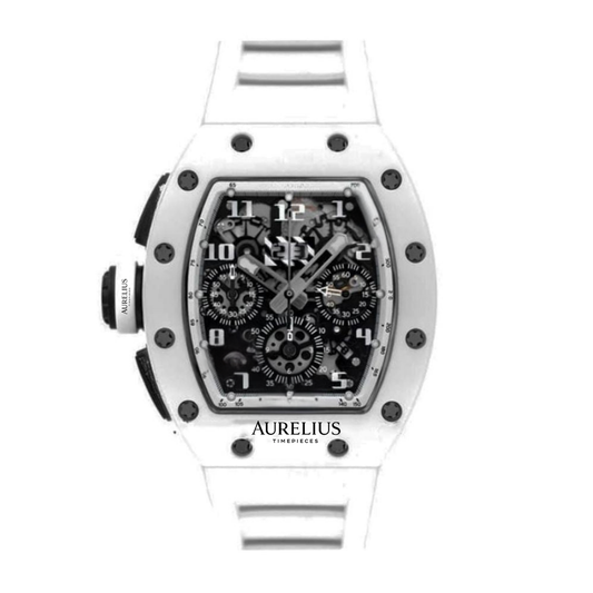 Skeleton Chronograph 44 – Openworked Dial | White Case & White Rubber Strap
