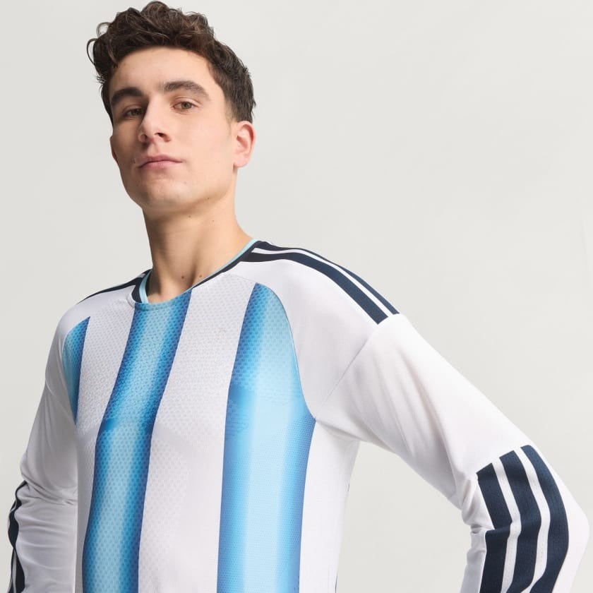Camiseta Titular Selección 26 Manga Larga Versión Jugador White / Icey Blue / Light Blue