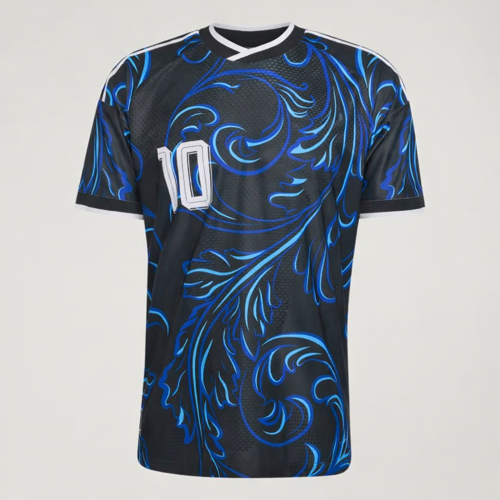 Camiseta Alternativa Selección Argentina 26 Messi Versión Jugador Black / Lucid Blue / Blue Burst