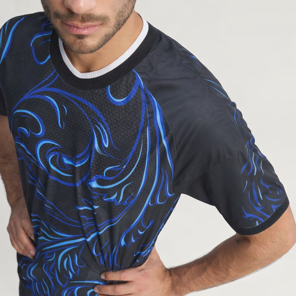 Camiseta Alternativa Selección Argentina 26 Messi Versión Jugador Black / Lucid Blue / Blue Burst