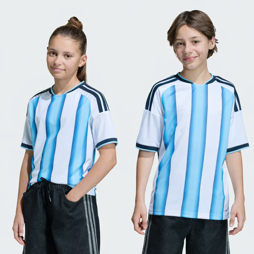 Camiseta Titular Selección Argentina 26 Niños White / Icey Blue / Light Blue