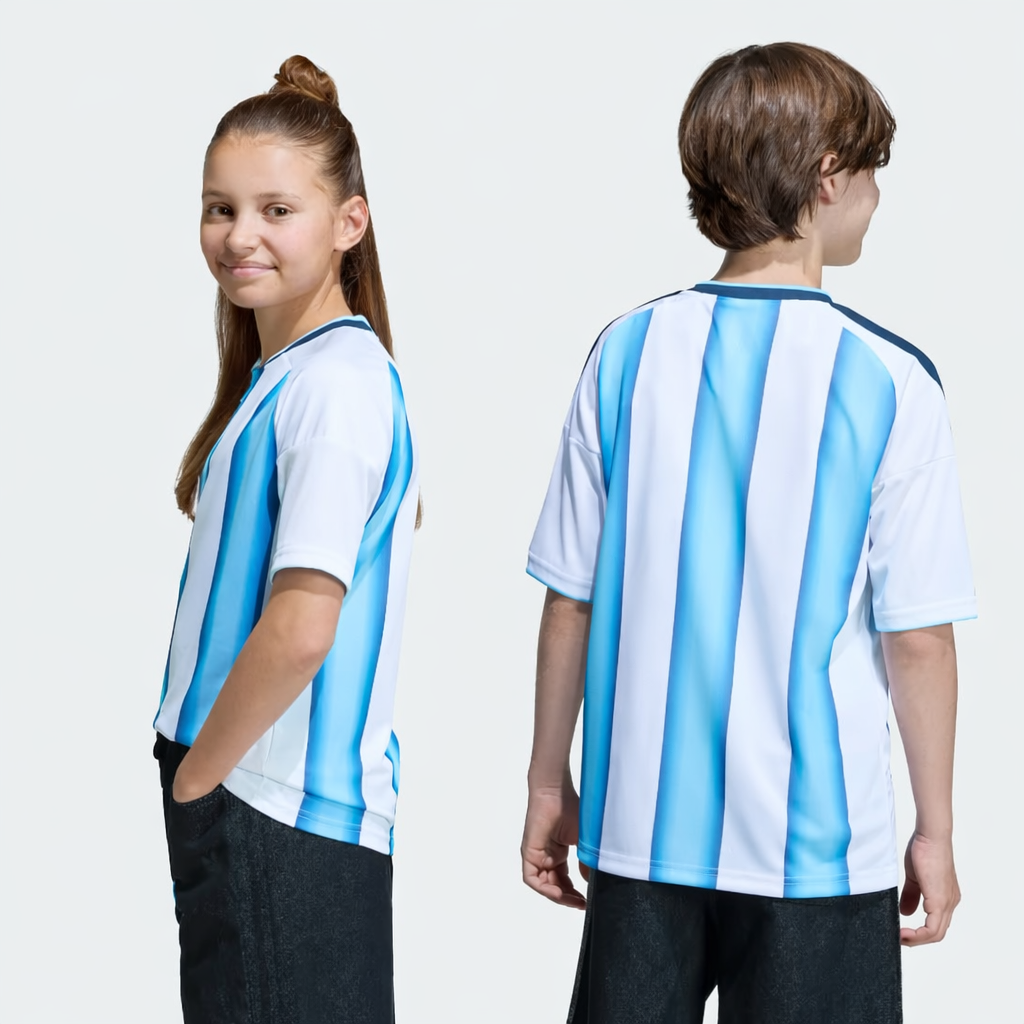 Camiseta Titular Selección Argentina 26 Niños White / Icey Blue / Light Blue