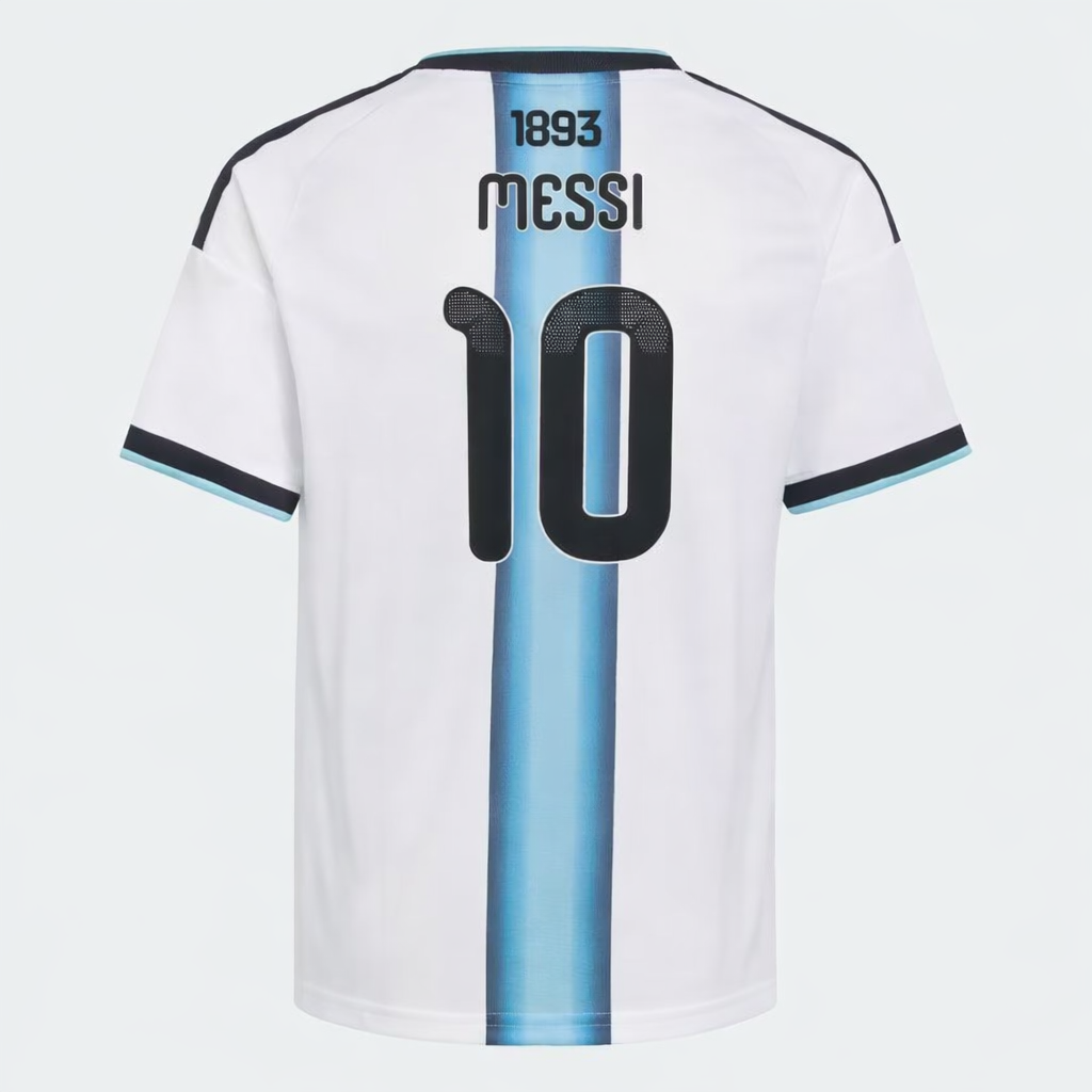 Camiseta Titular Selección Argentina 26 Versión Fan Messi Niños White / Icey Blue / Light Blue